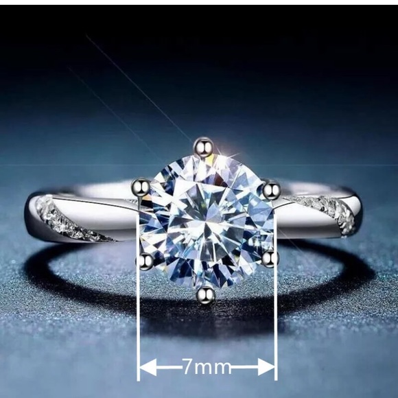 Gorgeous 925 Silver Ring Women White Sapphire - Picture 2 of 8